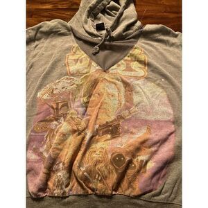 Lucas Films Disney Star Wars Hoodie - Graphic Sweatshirt - Gray Pullover Size XL